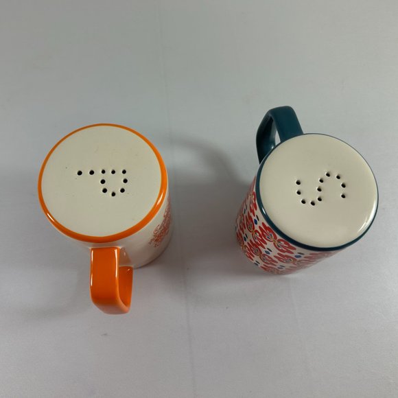 Pioneer Woman Salt Pepper Shakers Flee Market Pattern Ceramic 3.5" Tall - Picture 5 of 7